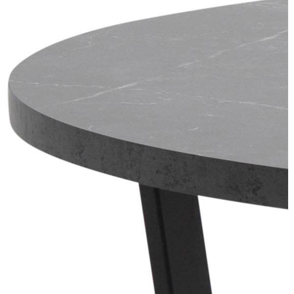 Amble rundt spisebord 110 cm - Svart/Marmor