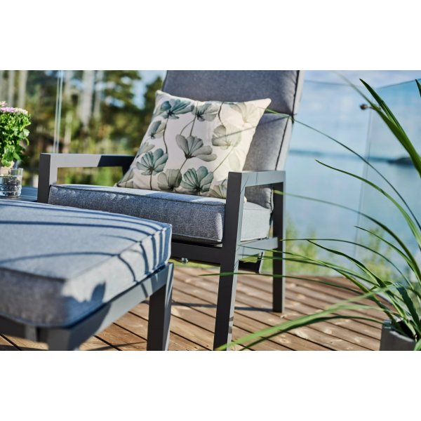 Lerida recliner-sett - Gr� + Tekstilpleie for m�bler