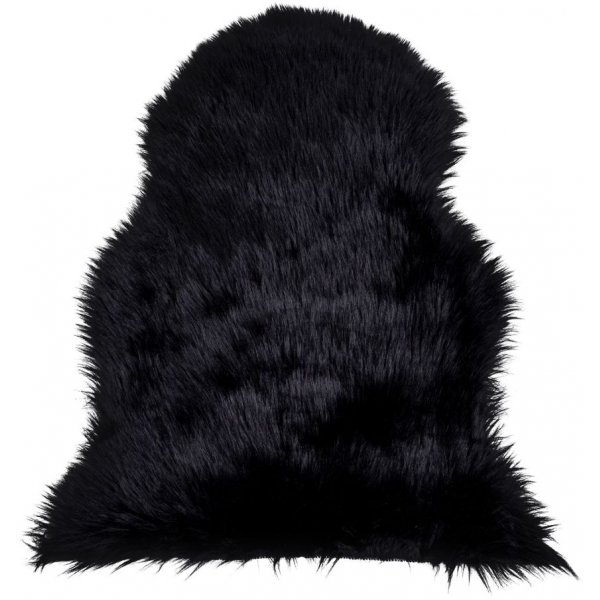 Lammeskinn imitasjon - Svart - 50x85