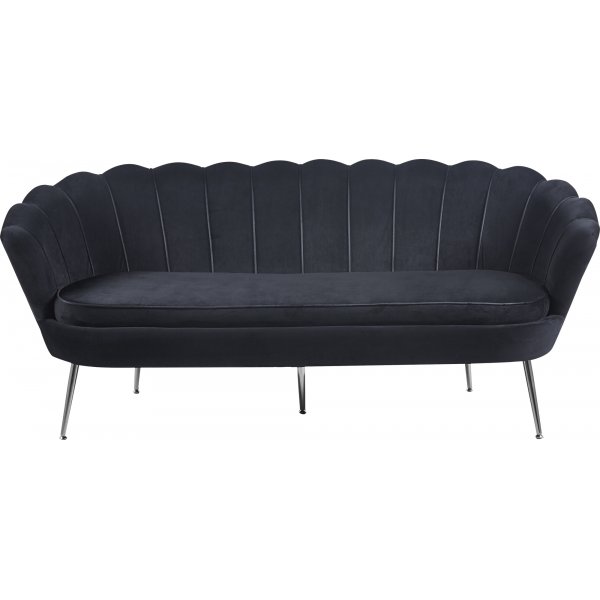 Musslan 3-seters sofa - Svart / krom + Tekstilrens for mbler