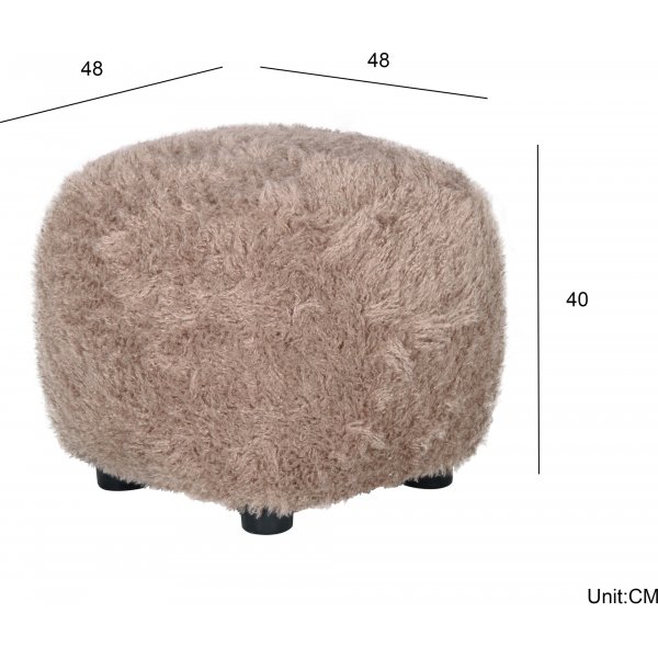 Fluffy puff i brungr hrete stoff