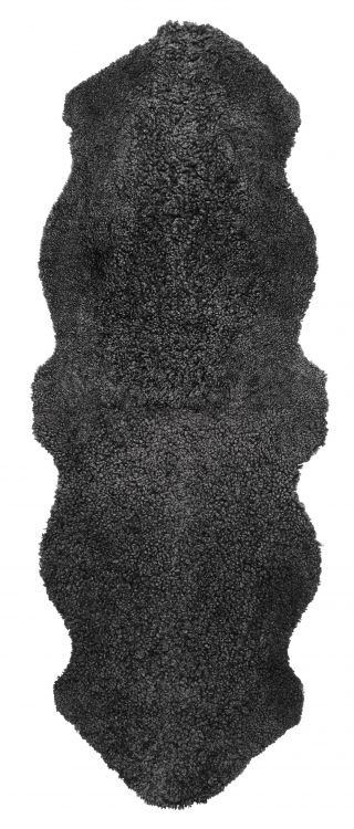 Curly fåreskinn - 180x60 cm - Mørkgrå - Saueskinn, Skinntepper, Tepper