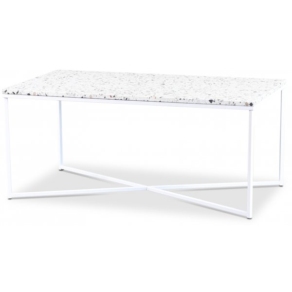 Terrazzo sofabord 110x60 cm - Cosmos Terrazzo & underdel Maryland hvit