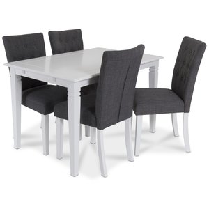 Sandhamn spisegruppe 120 cm bord med 4 Crocket stoler i Gr stoff + 3.00 x Mbelftter