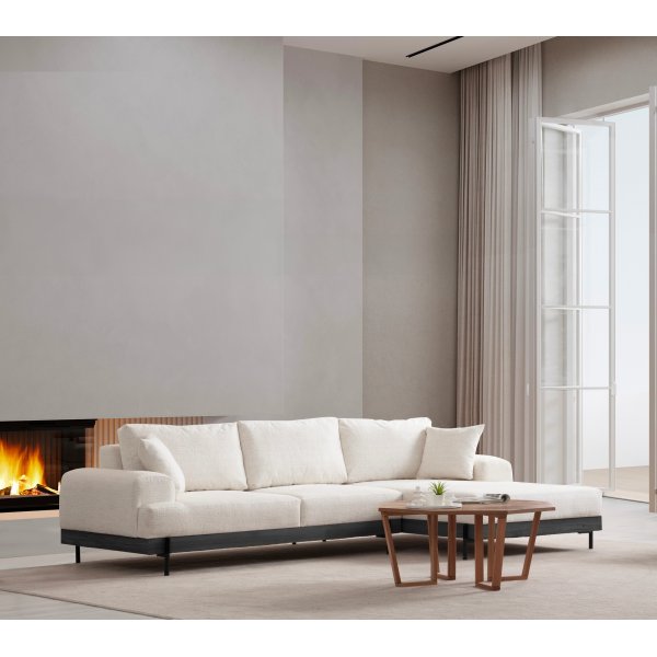 Eti divan sofa høyre - Hvit/svart Eti divan sofa høyre - Hvit/svart