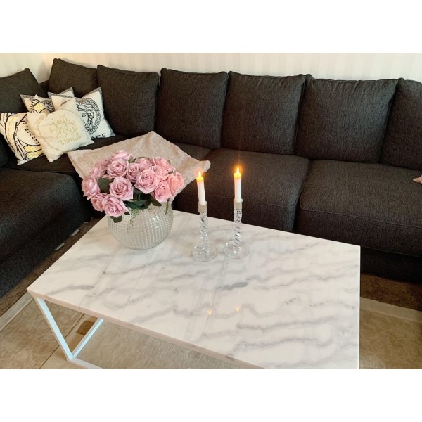 Maryland sofabord 110 - Hvit marmor Maryland sofabord 110 - Hvit marmor