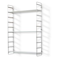 Vegghylle Stream - Hvitt marmorert glass / forkrommet Vegghylle Stream - Hvitt marmorert glass / forkrommet