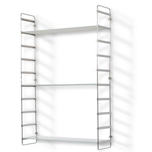 Vegghylle Stream - Hvitt marmorert glass / forkrommet Vegghylle Stream - Hvitt marmorert glass / forkrommet