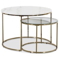 Tiffany satsbord - Hvit marmor / Messing Tiffany satsbord - Hvit marmor / Messing