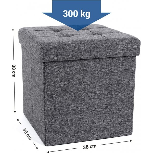 Idris puff med oppbevaring - Mørkegrå Idris puff med oppbevaring - Mørkegrå
