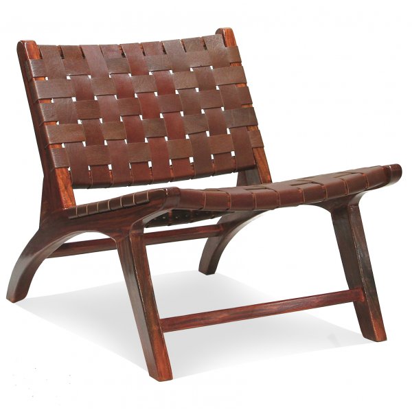 Lenestol Porto i teak - Konjakk lr