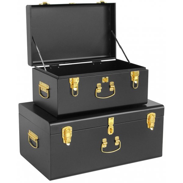 Matteus koffert X 2 (mørkegrå | messing) Matteus koffert X 2 (mørkegrå | messing)