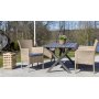 Scottsdale utespisegruppe med 4 stk lenestoler og spisebord 150 cm - Natur