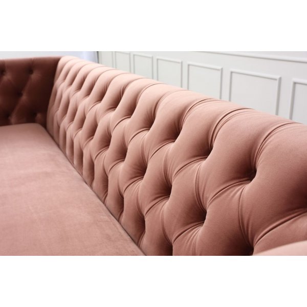 Toto 3-seters sofa - Rosa / Messing
