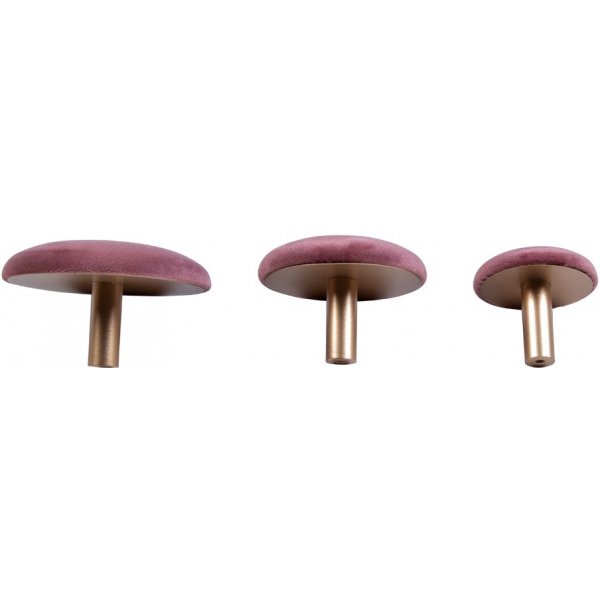 Giza Veggknapper for oppheng - Rosa / messing - 3 stk Giza Veggknapper for oppheng - Rosa / messing - 3 stk