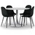 Seat spisegruppe, rundt spisebord med 4 stk Carisma fløyelsstoler - Hvit/Grønn