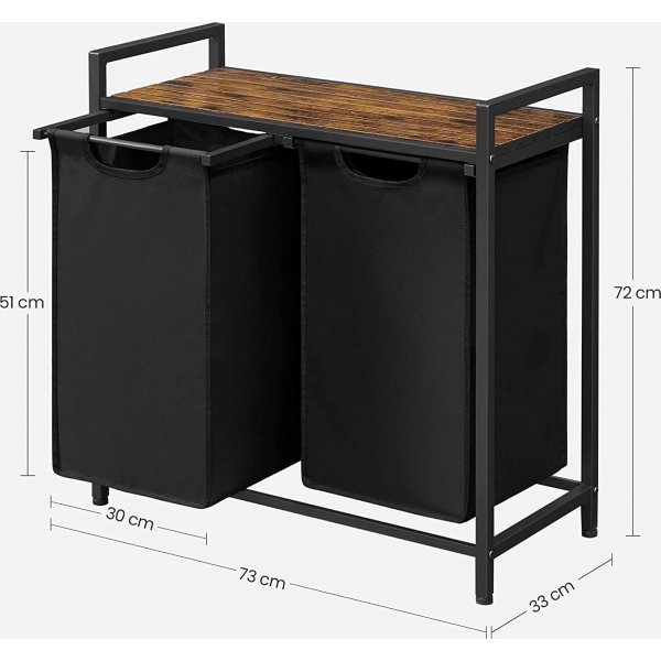 Ambrette Duo skittentøyskurv - Svart/brun Ambrette Duo skittentøyskurv - Svart/brun