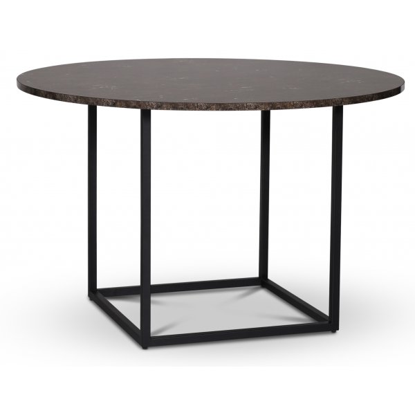 Sintorp rundt spisebord 115 cm - Brun marmor (laminat)