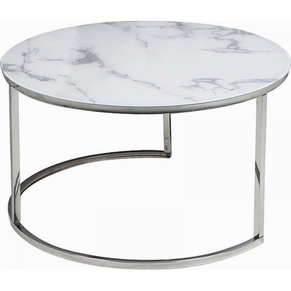 Harrisburg salongbord 80 x 80 cm - Hvit/krom