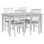 Spisegruppe: Fr spisebord - hvit/gr - 140 cm + 4 Fr stoler - hvit/gr