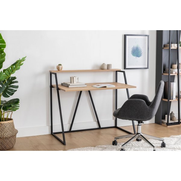 Lissa skrivebord 105 x 60 cm - Safir eik/sort Lissa skrivebord 105 x 60 cm - Safir eik/sort