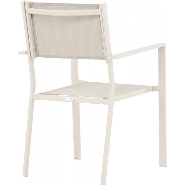 Spisegruppe; 6 stoler og spisebord 205 x 90 cm beige - Copacabana