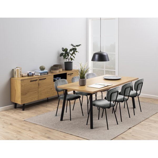 Mallow spisebord 190 cm - Eik/sort Mallow spisebord 190 cm - Eik/sort
