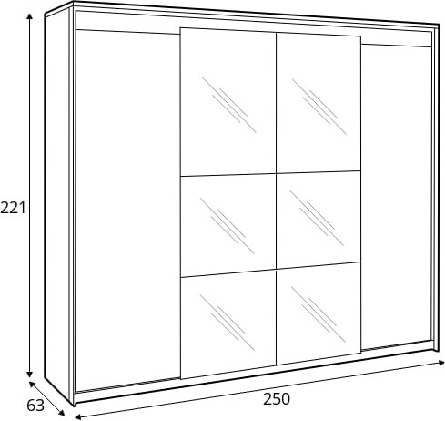 Quant Cuarto garderobeskap 250 cm - Artisan eik/sort