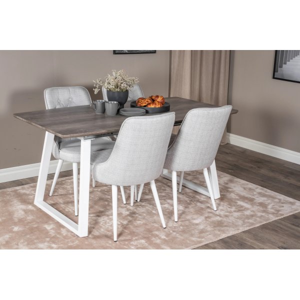 Hallsberg spisebord, 160-200 cm - Eik/hvit Hallsberg spisebord, 160-200 cm - Eik/hvit