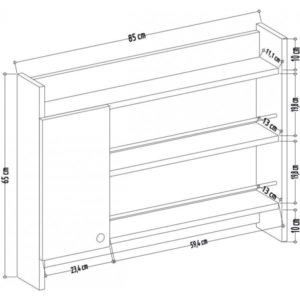Knerr vegghylle - Antrasitt Knerr vegghylle - Antrasitt