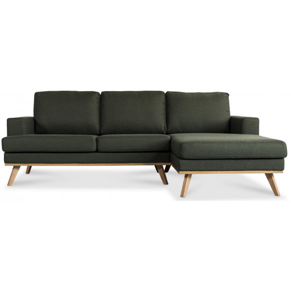 Ventura 2-seters sofa med pen avsluttning - Mrkegrnn