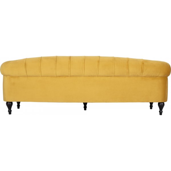 Oxford deluxe 3-seter chesterfield - Lvegul (flyel)