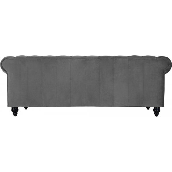 Chesterfield Royal 3-seters sofa - Grå fløyel Chesterfield Royal 3-seters sofa - Grå fløyel