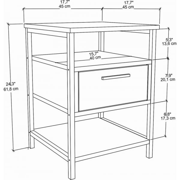 Alba nattbord - Sort/eik Alba nattbord - Sort/eik