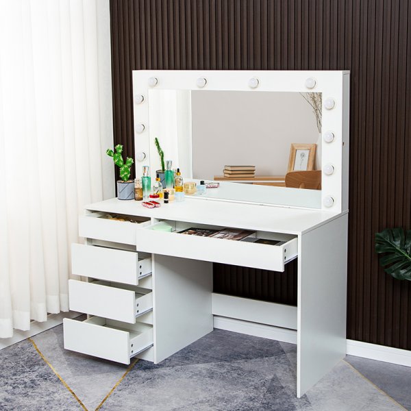Facada sminkebord XL 120x 55 cm - Hvit + Tekstilrens for møbler Facada sminkebord XL 120x 55 cm - Hvit + Tekstilrens for møbler