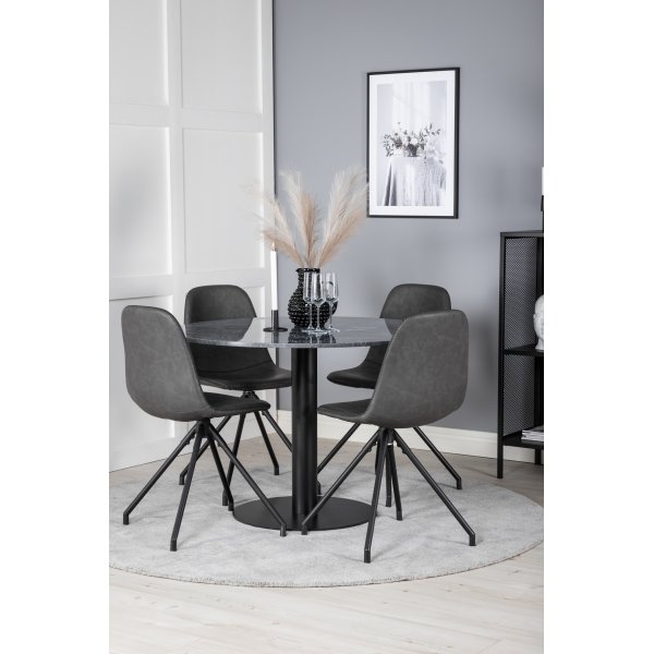 Bridge svingbar spisestol - Sort PU Bridge svingbar spisestol - Sort PU