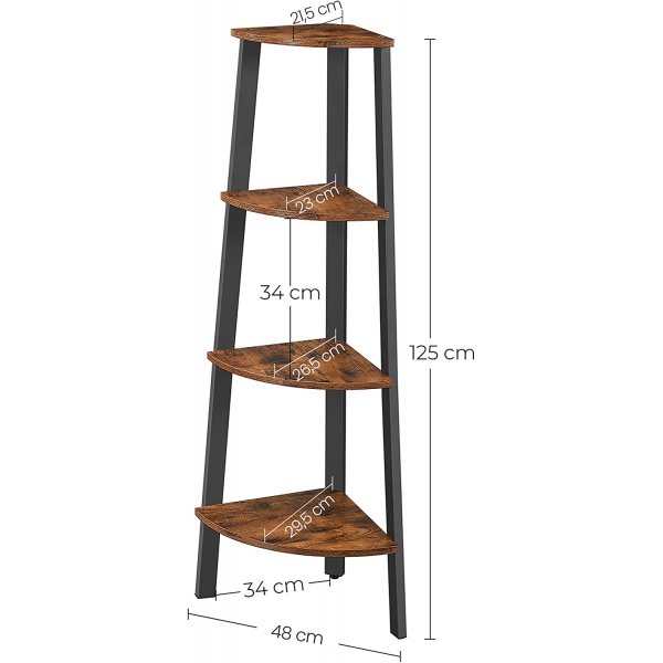 Nilla hjørnehylle 125 cm - Brun/svart Nilla hjørnehylle 125 cm - Brun/svart