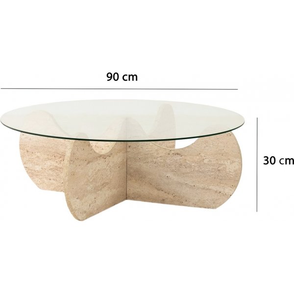 Himalaya salongbord Ø90 cm - Travertin Himalaya salongbord Ø90 cm - Travertin