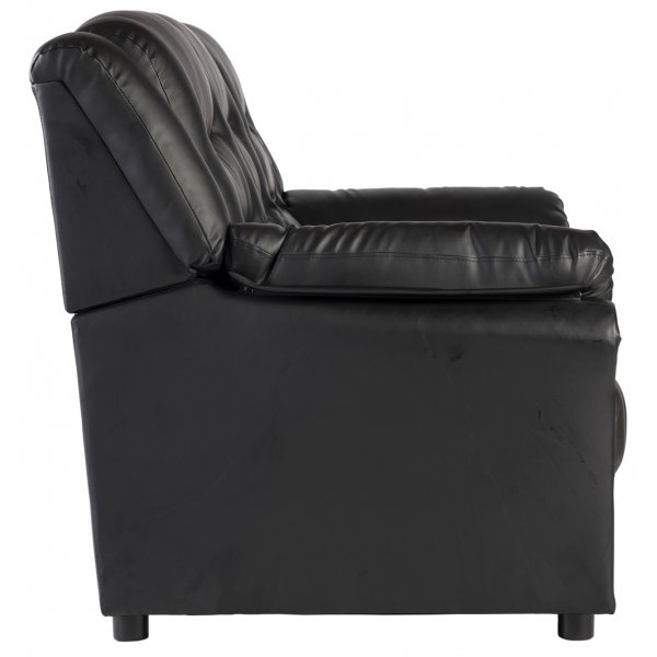 Vera 3-seters sofa i sort PU + M�belpleie Skinnbeskyttelse