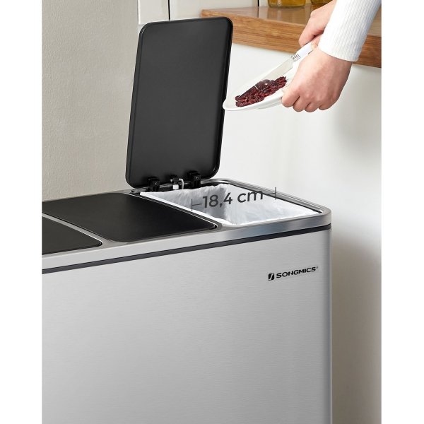 Daloa avfallsbeholder 54 l - Slv/sort