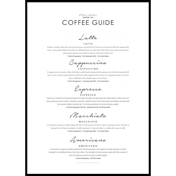 COFFEE GUIDE - Plakat 50x70 cm