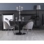 Plaza spisegruppe, marmorbord med 4 st Plaza flyelstoler - Gr/Svart/Krom