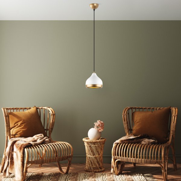 Yildo taklampe 6868 - Hvit/gull Yildo taklampe 6868 - Hvit/gull