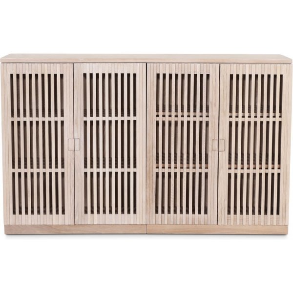 Level sideboard med drer i ribber B140 cm - Whitewash