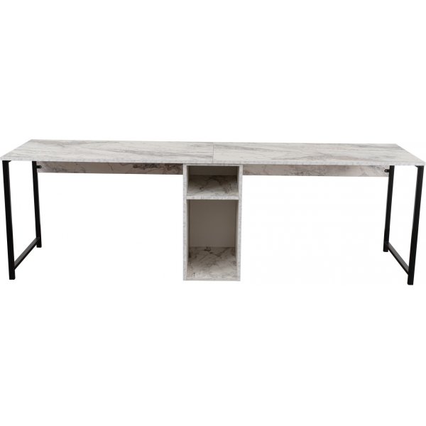 Twin skrivebord - Hvit marmor/svart Twin skrivebord - Hvit marmor/svart