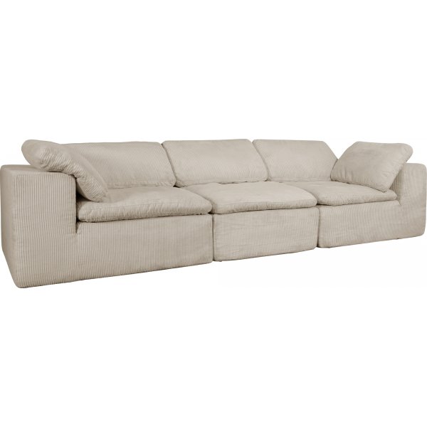 Modulsofa 320 cm i beige kordfløyel - Vera Modulsofa 320 cm i beige kordfløyel - Vera
