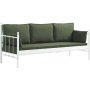 Lalas 3-seters utesofa - Hvit/grnn + Flekkfjerner for mbler