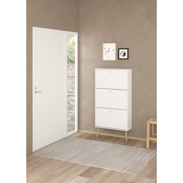 Skoskap Bodo | 3 foldedrer | Hvit