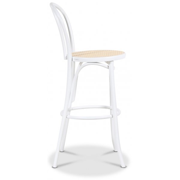 Bøyd tre barstol No 18 - Hvit / Rotting Bøyd tre barstol No 18 - Hvit / Rotting