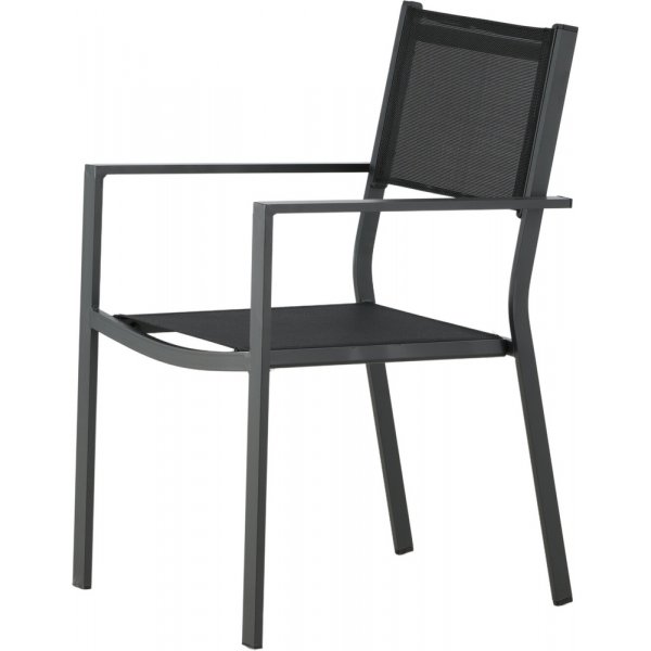 Matvaregruppen i Chania; 6 stoler med bord 205 x 90 cm - Svart/natur Matvaregruppen i Chania; 6 stoler med bord 205 x 90 cm - Svart/natur